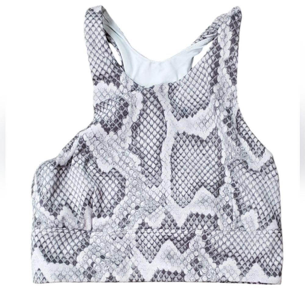 Varley Pink & Gray Snakeskin Sports Bra